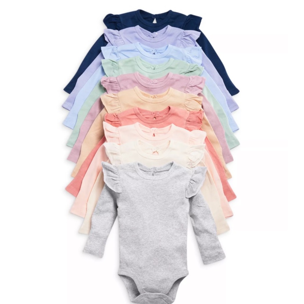 Honest Company 10 pack long sleeve onesies
